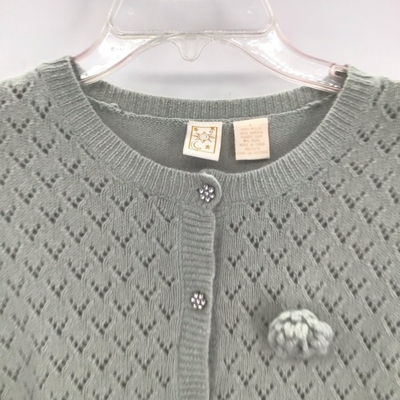 Angora Wool Blend Women’s Cardigan Spring Delicate Soft Casual Mint Green Size L - Picture 3 of 6